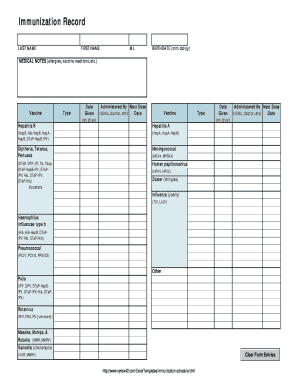 immunization record booklet fill out and sign printable pdf template signnow
