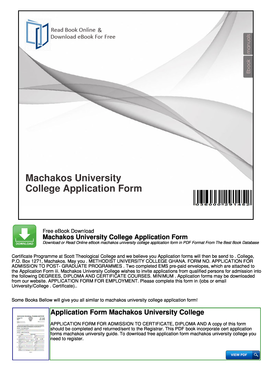 Machakos University Online Application  Form