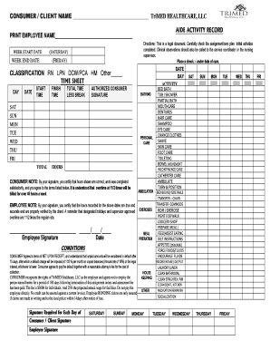 Trimed Timesheet  Form