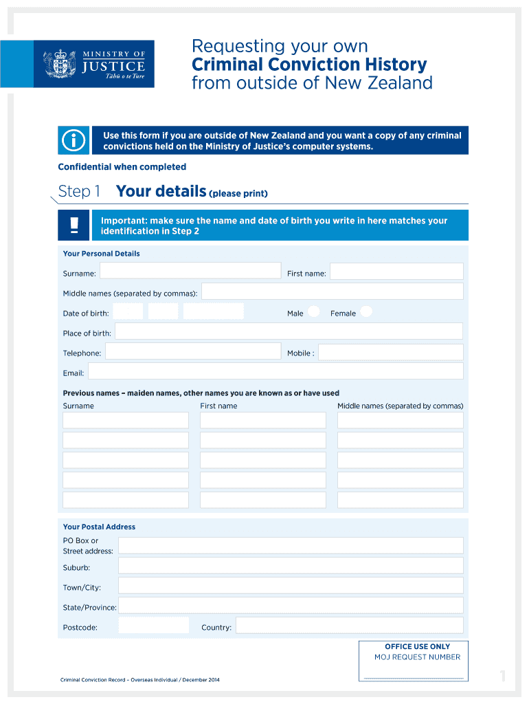 Conviction Record Nz  Form