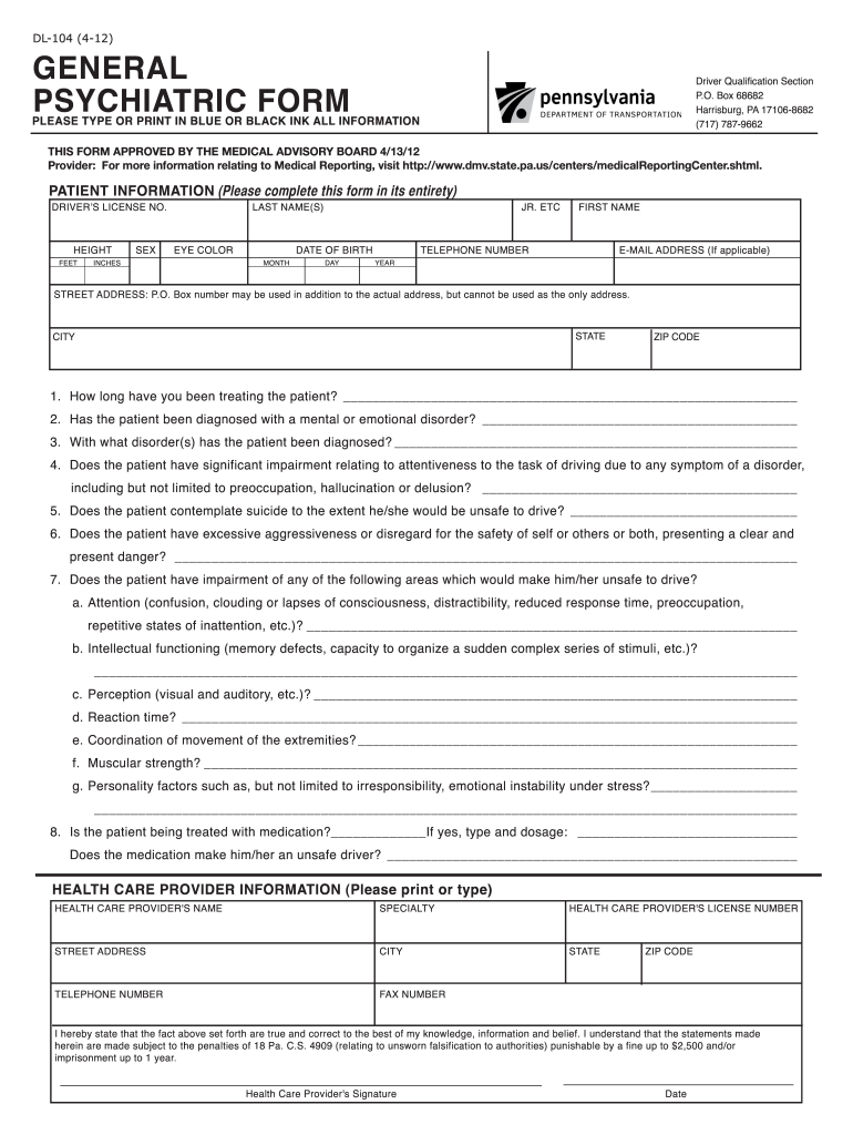 Dl104 Form