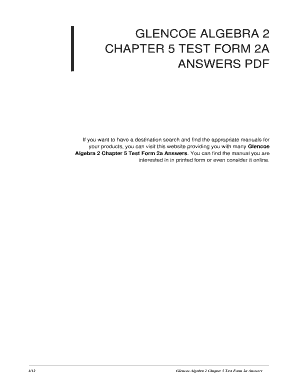 Chapter 5 Test Form 1 Answer Key