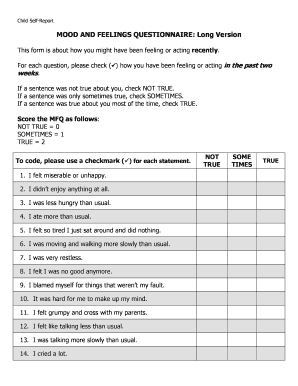 Child Self Report  Form