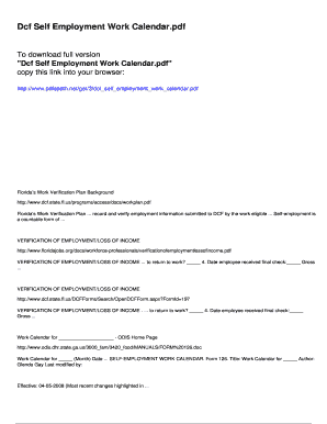 Dcf Work Calendar Form - Fill Out and Sign Printable PDF Template | signNow