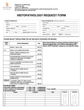 Histopathology Form