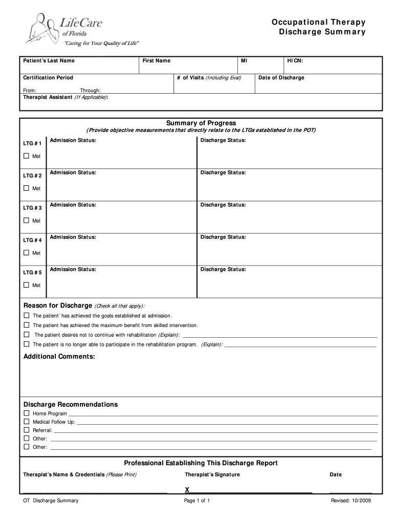  Discharge Summary Ot 2009-2024