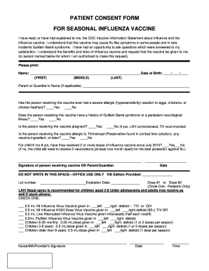 Printable Flu Vaccine Consent Form - Fill Out and Sign Printable PDF  Template | signNow