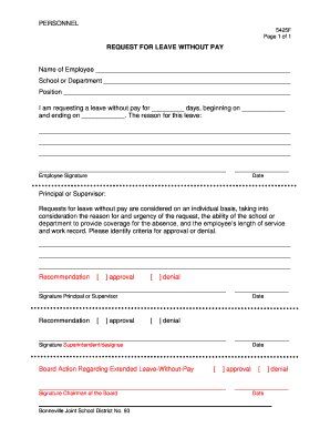 LEAVE WITHOUT PAY REQUEST FORM Rocky Mountain Middle School