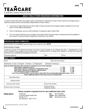 Teamcare Enrollment Form