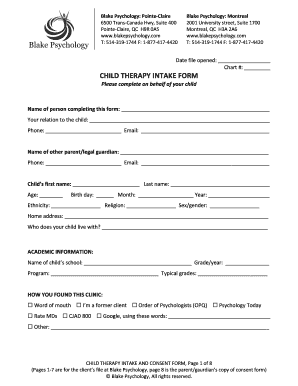 Child Intake Form