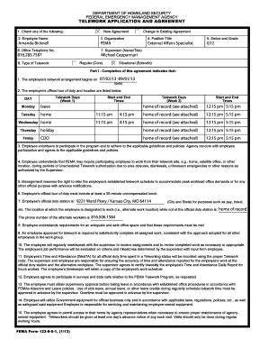 Telework Bapplicationb and Agreement 816283  Form