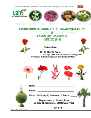 Production Technology for Ornamental Crops Map and Landscaping in Hindi  Form
