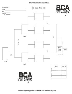  Double Elimination Tournament Flow Chart 8 Player Field 1999