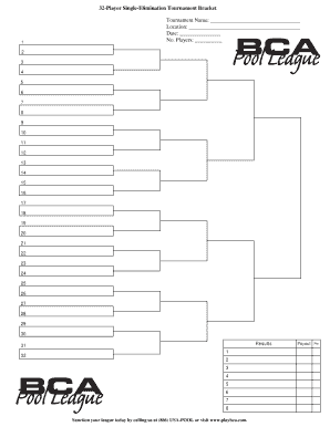 32 Player Single Elimination Tournament Chart Date  Form