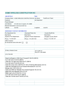 Wireless Estimator Jsa  Form