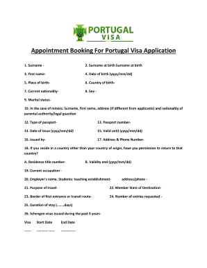 Portugal Visa Application Form for Clientspdf