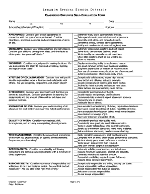 Employee Self Evaluation  Form