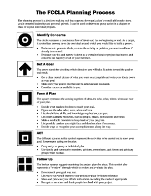 Fccla Planning Process  Form