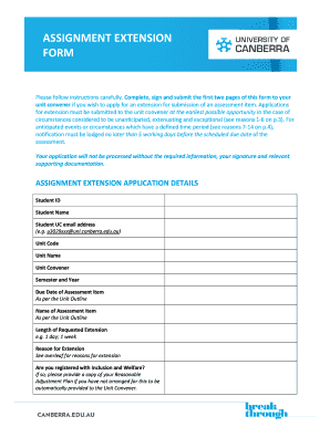 Uc Assignment Extension Form