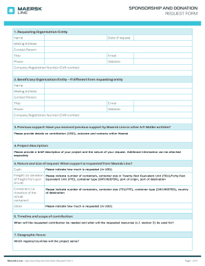 Donation by Maersk  Form