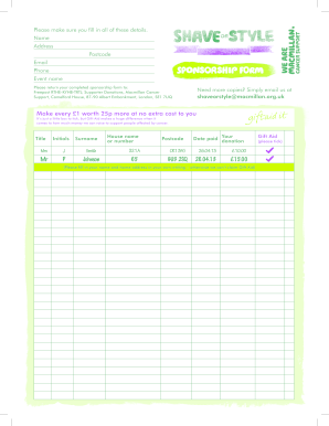 Brave the Shave Sponsor Form