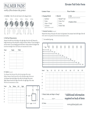 Palmer Pads Order Form