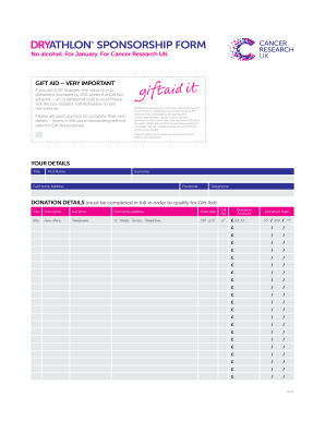 Cancer Research Sponsorship Form