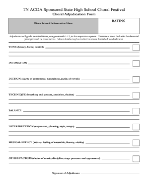 Choir Adjudication Form