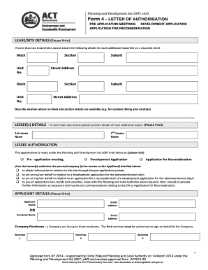 Form 4 Letter of Authorisation