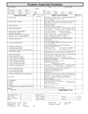 Property Repair Estimate Sheet PDF  Form