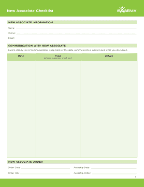 New Member Checklist Isagenix  Form