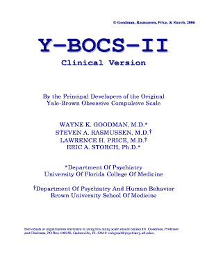Y BOCS II  Form