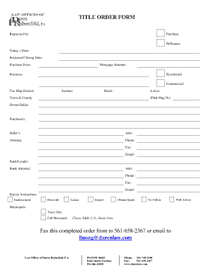 TITLE Order FORM