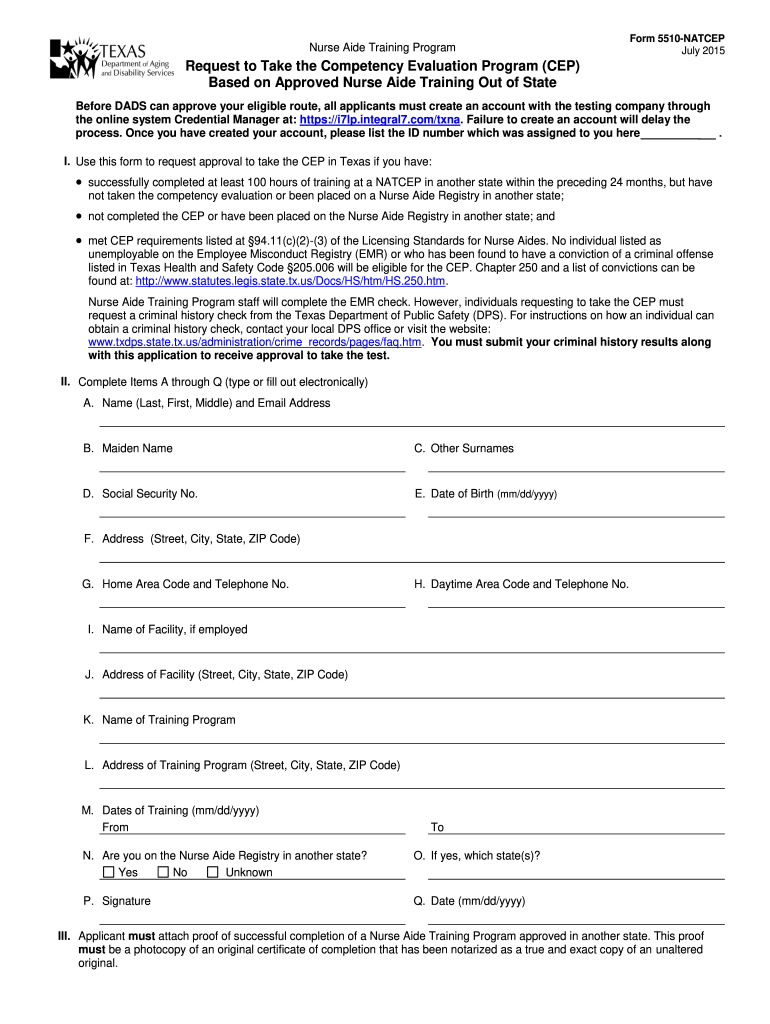  Form 5510 Natcep 2015-2024