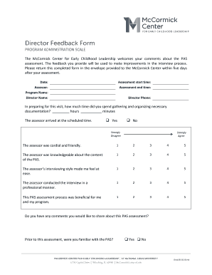 Program Administration Scale Score Sheet PDF  Form