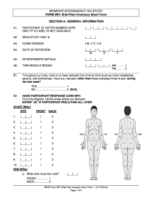 Brief Pain Inventory  Form