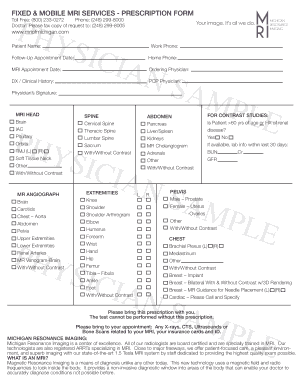 Mri Prescription Form