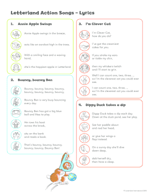 Letterland Action Songs  Form