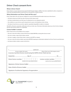 Driver Check Consent Form
