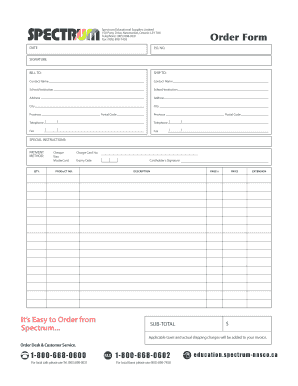 Spectrum Order Form