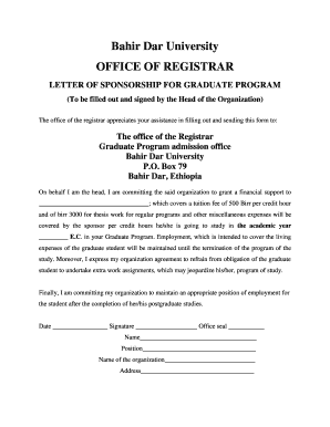 Bahir Dar University Registrar  Form