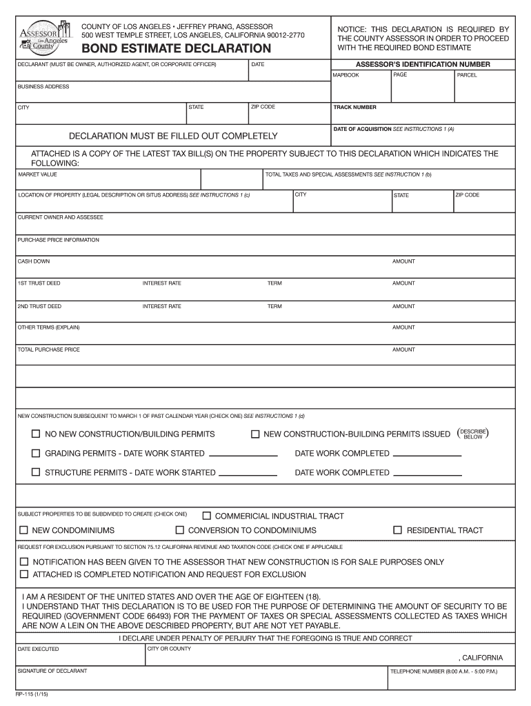  Bond Estimate 2015-2024