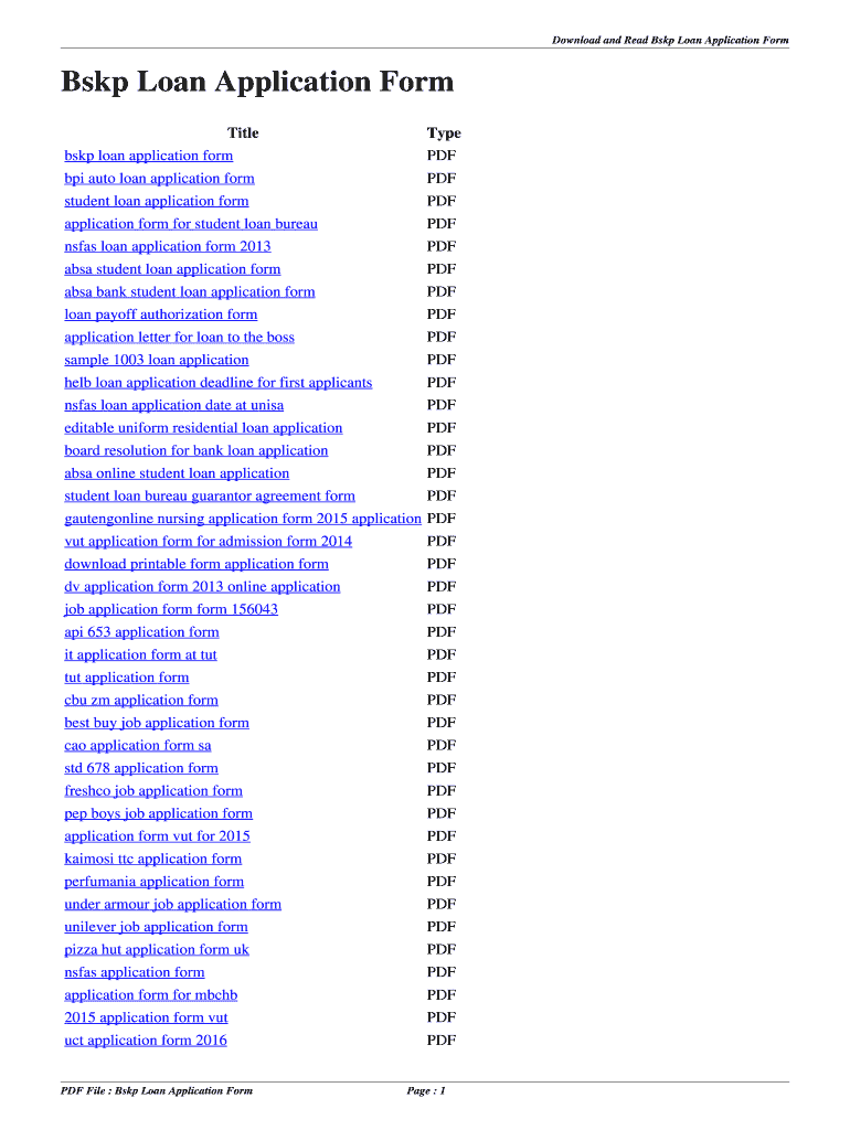 Bskp Loan  Form