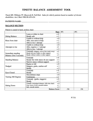 Tinetti Balance  Form