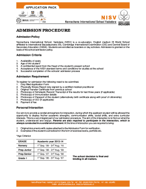 Navrachana International School Admission Form
