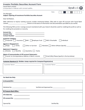 Faysal Bank Pay Order  Form