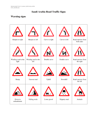 Traffic Signs in Saudi Arabia Urdu PDF  Form