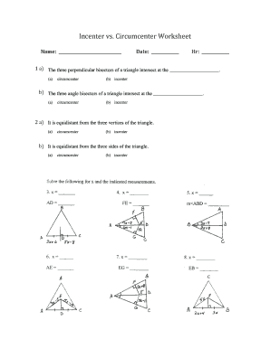 Incenter Vs Circumceter WS Piedra Vista High School  Form