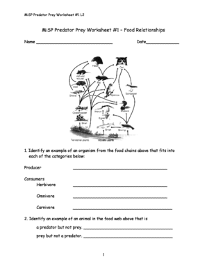 Predator Prey Relationship Worksheet PDF Answer Key  Form