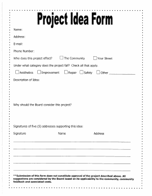 Project Idea Form LI Sequoia Management